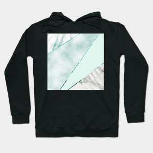 Cool ocean turquoise with grey marble Hoodie